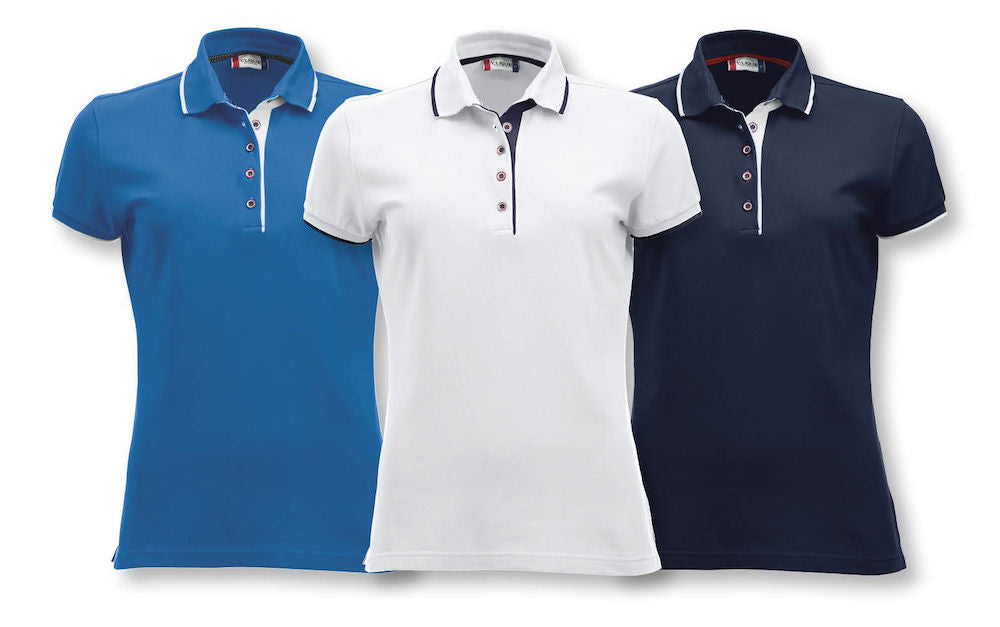 Clique Seattle Ladies Polo Shirt. Pure Cotton 2 tone, Mid weight. 3 Colours S-XL - Polo Shirt - Logo Free Clothing