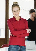 Clique Marion Ladies Long Sleeve Polo Shirt Medium Weight. 11 Colours. XS-2XL. - Polo Shirt - Logo Free Clothing