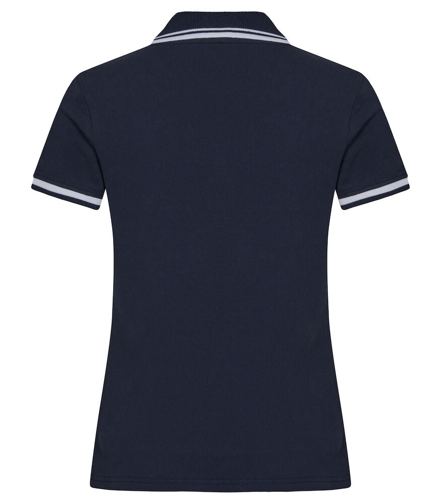 Clique Astoria Ladies Polo Shirt | Pique Cotton Polo | Contrast Stripes | 4 Colours | XS-2XL - Polo Shirt - Logo Free Clothing