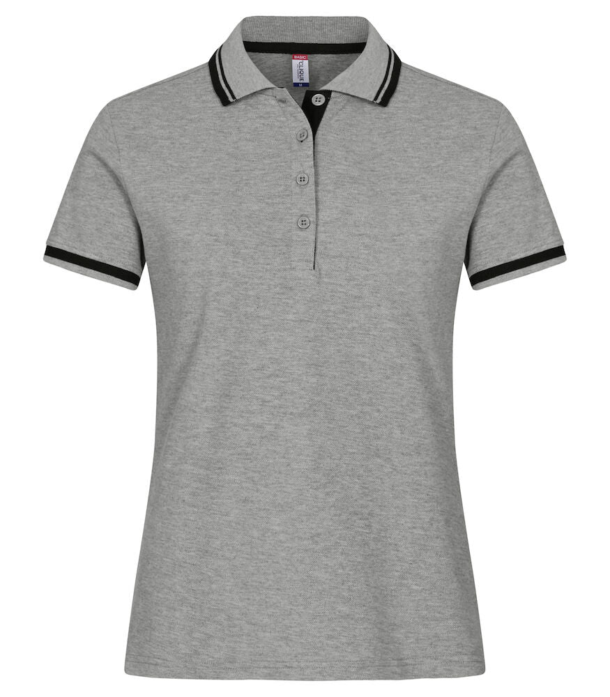 Clique Astoria Ladies Polo Shirt | Pique Cotton Polo | Contrast Stripes | 4 Colours | XS-2XL - Polo Shirt - Logo Free Clothing