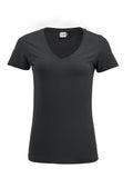 Clique Arden Ladies V Neck Stretch Tee. 3 Colours S-2XL - Tee Shirt - Logo Free Clothing