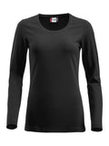 Clique Carolina Long Sleeve Tee. Ladies Stretch T Shirt. 3 Colours, S-2XL - Tee Shirt - Logo Free Clothing