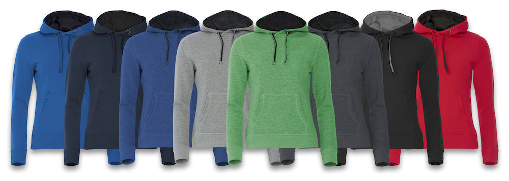 Clique Classic Ladies Heavyweight Hoodie. Contrast Lined Hood. 8 Colours. XS-2XL - Hoodie - Logo Free Clothing