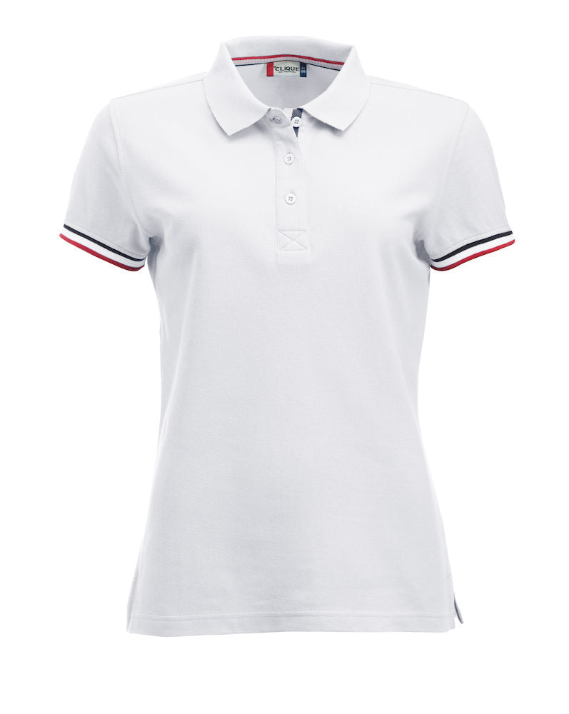 Clique Newton Ladies Cotton Polo Shirt. Contrast Colour Collar. 6 Colours. S-XL. - Polo Shirt - Logo Free Clothing