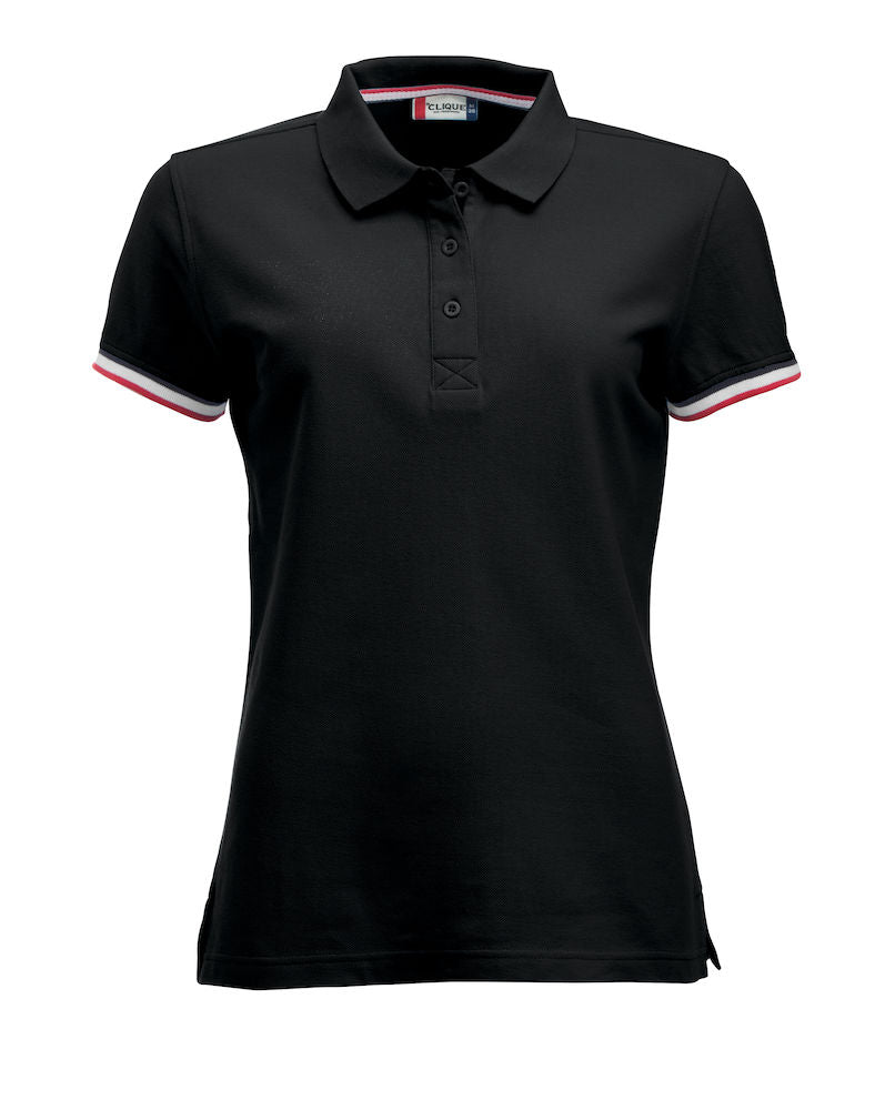 Clique Newton Ladies Cotton Polo Shirt. Contrast Colour Collar. 6 Colours. S-XL. - Polo Shirt - Logo Free Clothing