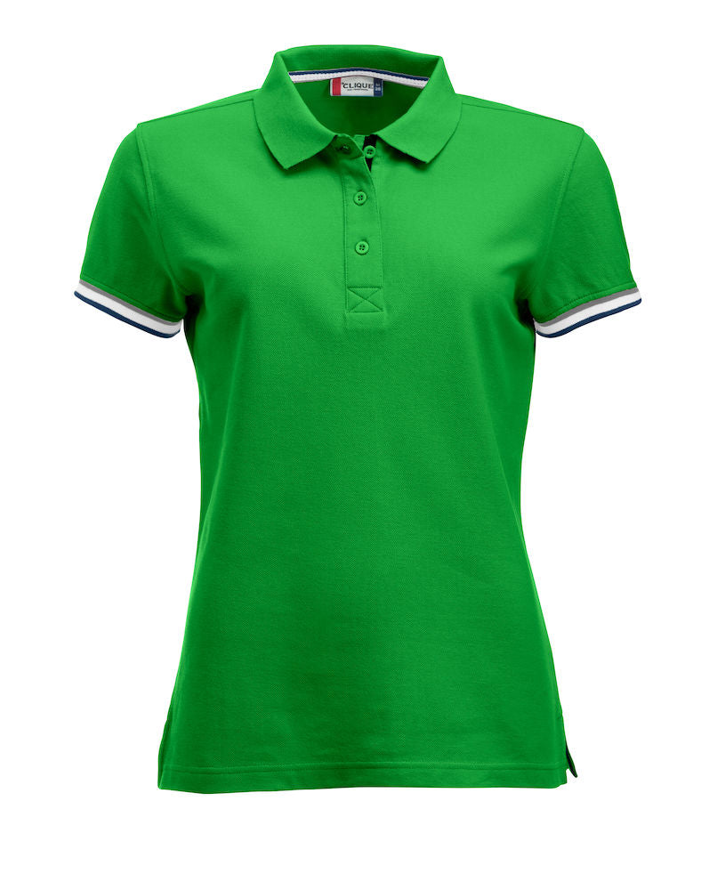 Clique Newton Ladies Cotton Polo Shirt. Contrast Colour Collar. 6 Colours. S-XL. - Polo Shirt - Logo Free Clothing