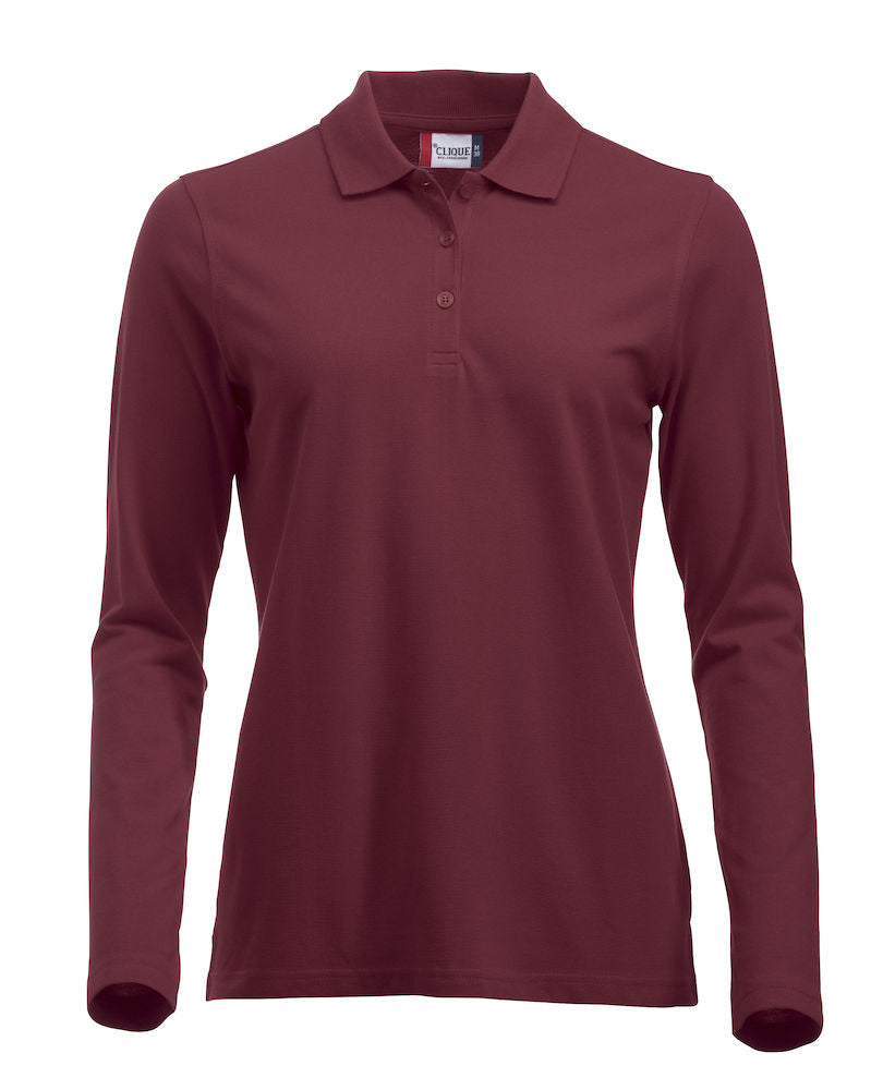 Clique Marion Ladies Long Sleeve Polo Shirt Medium Weight. 11 Colours. XS-2XL. - Polo Shirt - Logo Free Clothing