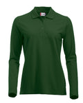 Clique Marion Ladies Long Sleeve Polo Shirt Medium Weight. 11 Colours. XS-2XL. - Polo Shirt - Logo Free Clothing