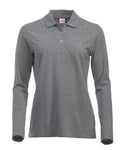 Clique Marion Ladies Long Sleeve Polo Shirt Medium Weight. 11 Colours. XS-2XL. - Polo Shirt - Logo Free Clothing