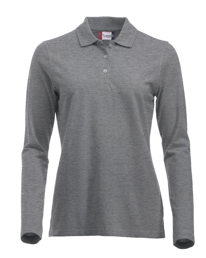Clique Marion Ladies Long Sleeve Polo Shirt Medium Weight. 11 Colours. XS-2XL. - Polo Shirt - Logo Free Clothing