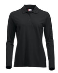 Clique Marion Ladies Long Sleeve Polo Shirt Medium Weight. 11 Colours. XS-2XL. - Polo Shirt - Logo Free Clothing