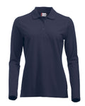 Clique Marion Ladies Long Sleeve Polo Shirt Medium Weight. 11 Colours. XS-2XL. - Polo Shirt - Logo Free Clothing