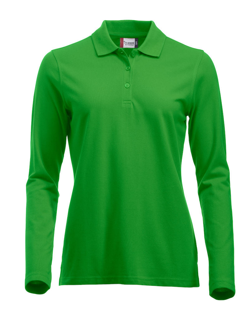 Clique Marion Ladies Long Sleeve Polo Shirt Medium Weight. 11 Colours. XS-2XL. - Polo Shirt - Logo Free Clothing