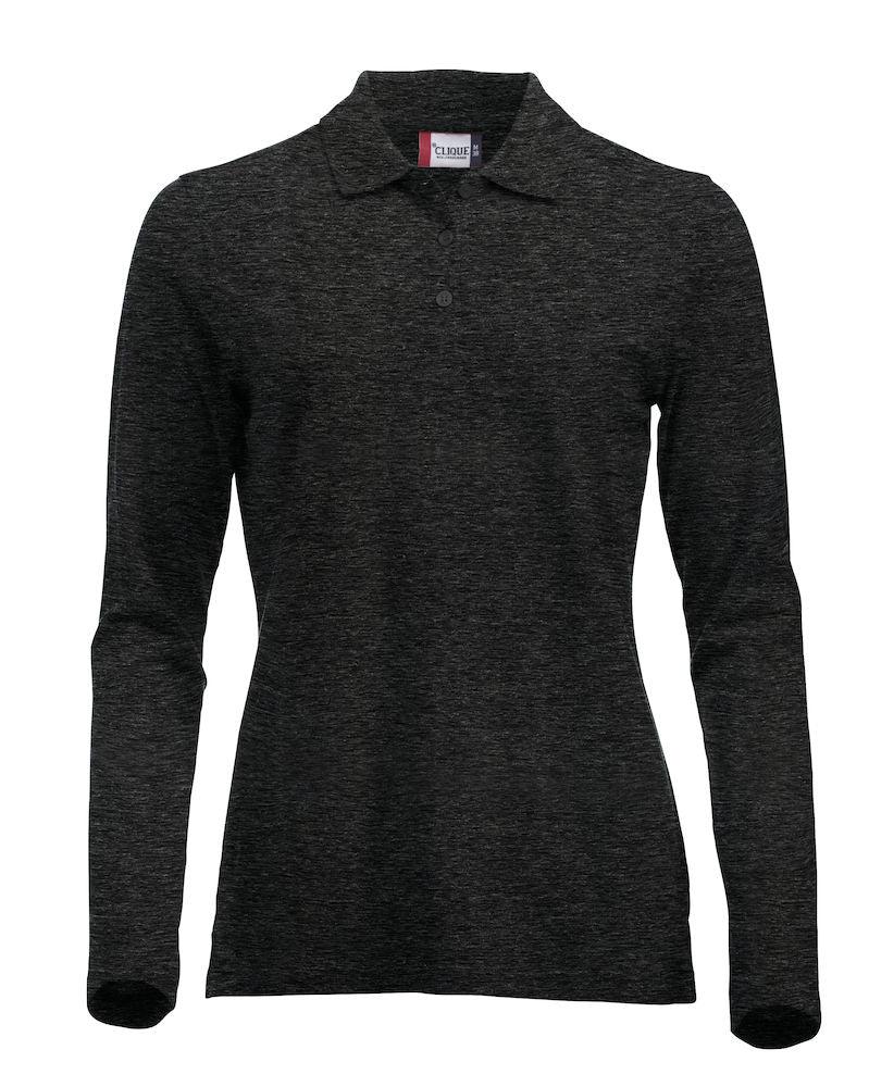 Clique Marion Ladies Long Sleeve Polo Shirt Medium Weight. 11 Colours. XS-2XL. - Polo Shirt - Logo Free Clothing