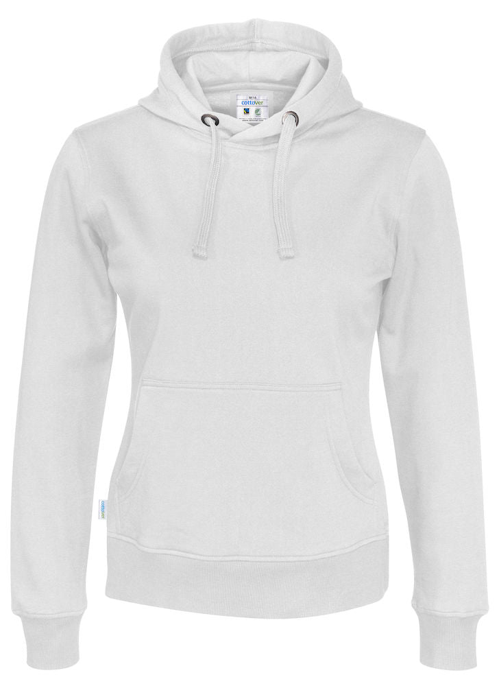 Cottover Ladies Eco Hoodie. Fairtrade Organic Cotton Sweater Hoodie. 14 Colours XS-2XL - Hoodie - Logo Free Clothing