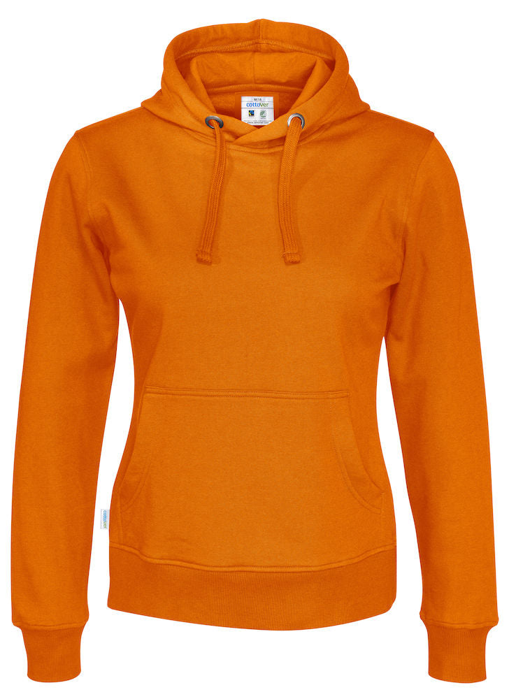 Cottover Ladies Eco Hoodie. Fairtrade Organic Cotton Sweater Hoodie. 14 Colours XS-2XL - Hoodie - Logo Free Clothing