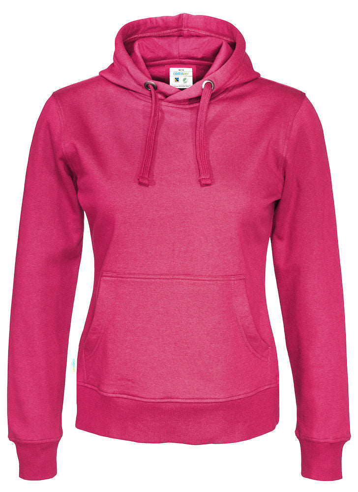Cottover Ladies Eco Hoodie. Fairtrade Organic Cotton Sweater Hoodie. 14 Colours XS-2XL - Hoodie - Logo Free Clothing
