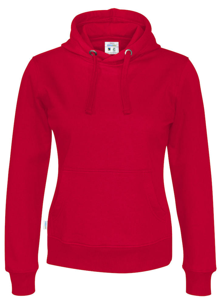 Cottover Ladies Eco Hoodie. Fairtrade Organic Cotton Sweater Hoodie. 14 Colours XS-2XL - Hoodie - Logo Free Clothing