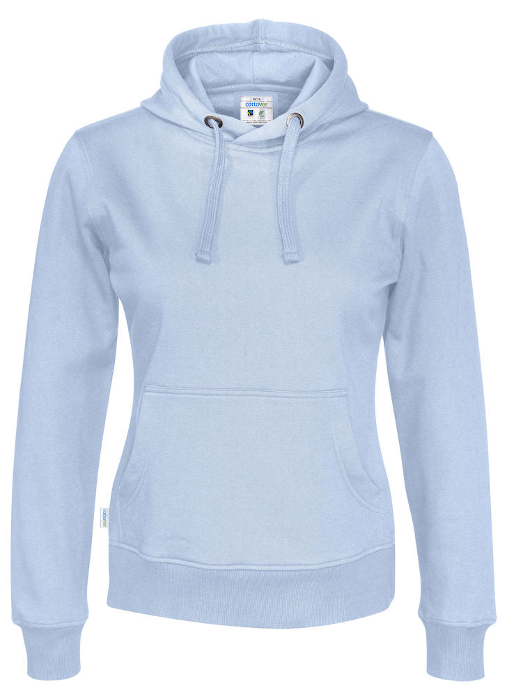 Cottover Ladies Eco Hoodie. Fairtrade Organic Cotton Sweater Hoodie. 14 Colours XS-2XL - Hoodie - Logo Free Clothing