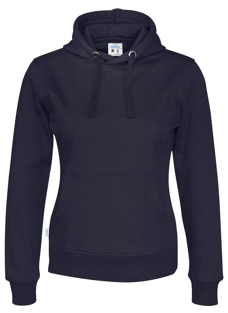 Cottover Ladies Eco Hoodie. Fairtrade Organic Cotton Sweater Hoodie. 14 Colours XS-2XL - Hoodie - Logo Free Clothing