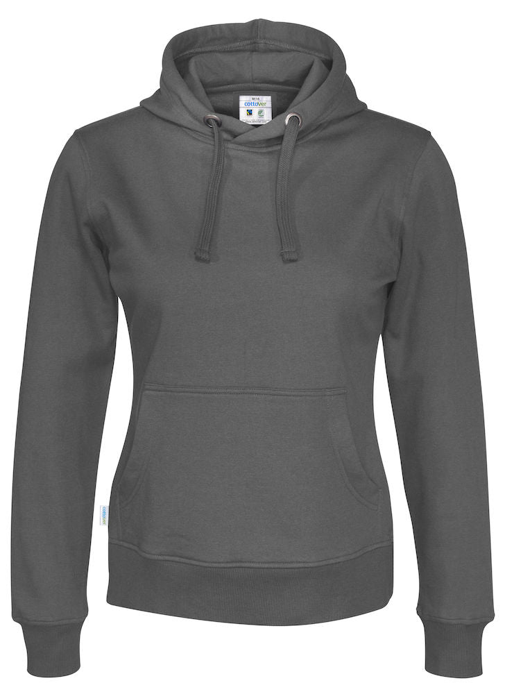 Cottover Ladies Eco Hoodie. Fairtrade Organic Cotton Sweater Hoodie. 14 Colours XS-2XL - Hoodie - Logo Free Clothing