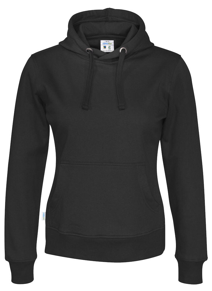 Cottover Ladies Eco Hoodie. Fairtrade Organic Cotton Sweater Hoodie. 14 Colours XS-2XL - Hoodie - Logo Free Clothing