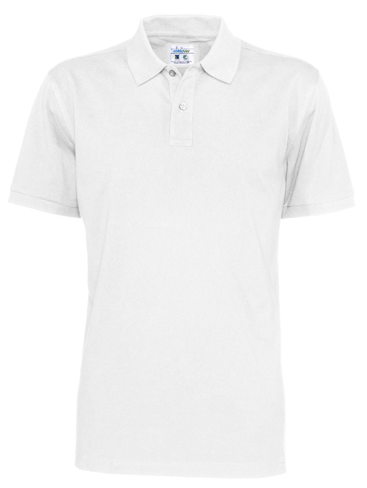 Cottover Mens Organic Cotton Polo Shirt. Fairtrade Eco Pique Polo. 13 Colours S-4XL - Polo Shirt - Logo Free Clothing