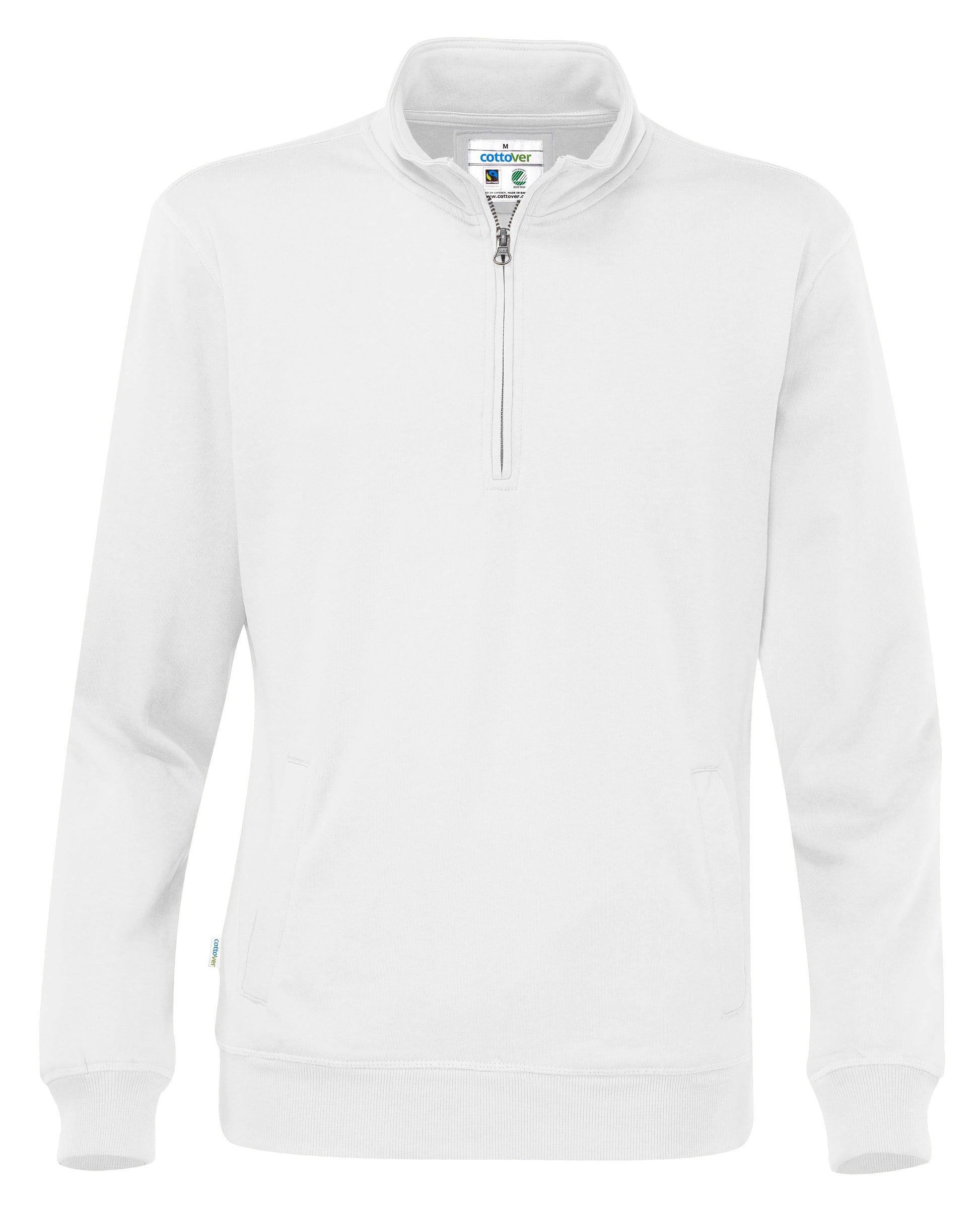 Cottover Half Zip Unisex Sweatshirt | GOTS | Organic Cotton | Fairtrade | 14 Colours | S-4XL - Sweatshirt - Logo Free Clothing