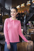 Cottover Ladies Eco Long Sleeve Polo Shirt. Fairtrade Organic Cotton Pique Polo. 14 Colours XS-2XL - Polo Shirt - Logo Free Clothing
