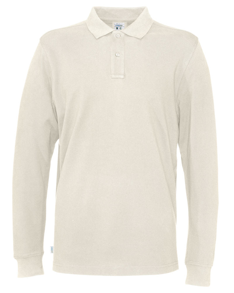 Cottover Mens Eco Long Sleeve Polo Shirt. Fairtrade Organic Cotton Pique Polo. 13 Colours S-4XL - Polo Shirt - Logo Free Clothing