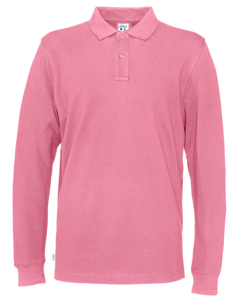 Cottover Mens Eco Long Sleeve Polo Shirt. Fairtrade Organic Cotton Pique Polo. 13 Colours S-4XL - Polo Shirt - Logo Free Clothing