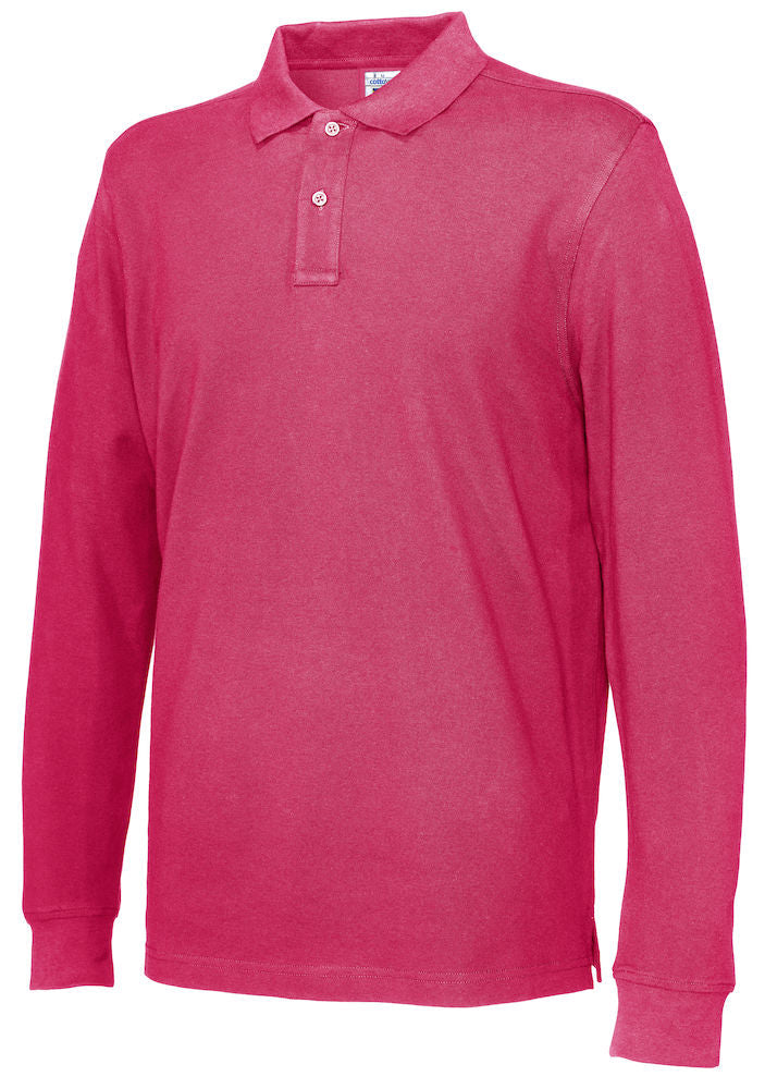 Cottover Mens Eco Long Sleeve Polo Shirt. Fairtrade Organic Cotton Pique Polo. 13 Colours S-4XL - Polo Shirt - Logo Free Clothing