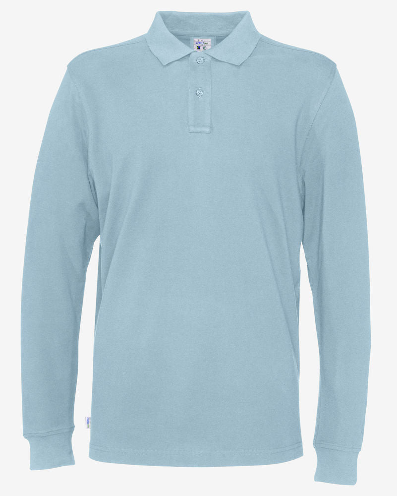Cottover Mens Eco Long Sleeve Polo Shirt. Fairtrade Organic Cotton Pique Polo. 13 Colours S-4XL - Polo Shirt - Logo Free Clothing