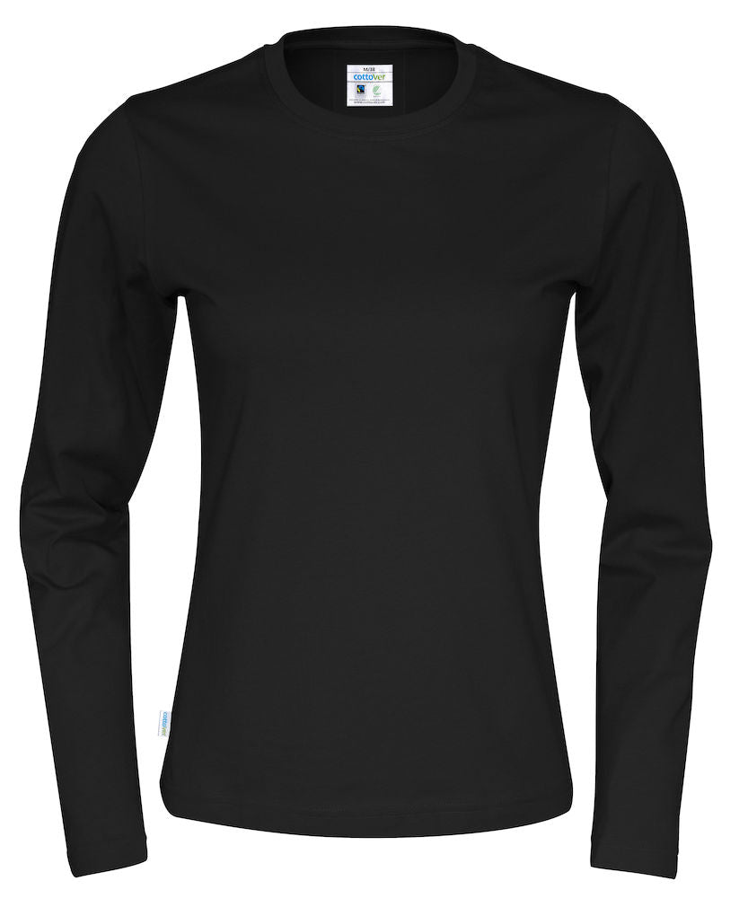 Cottover Ladies Eco Long Sleeve Tee Shirt. Fairtrade Organic Cotton. 12 Colours. XS-2XL - Tee Shirt - Logo Free Clothing