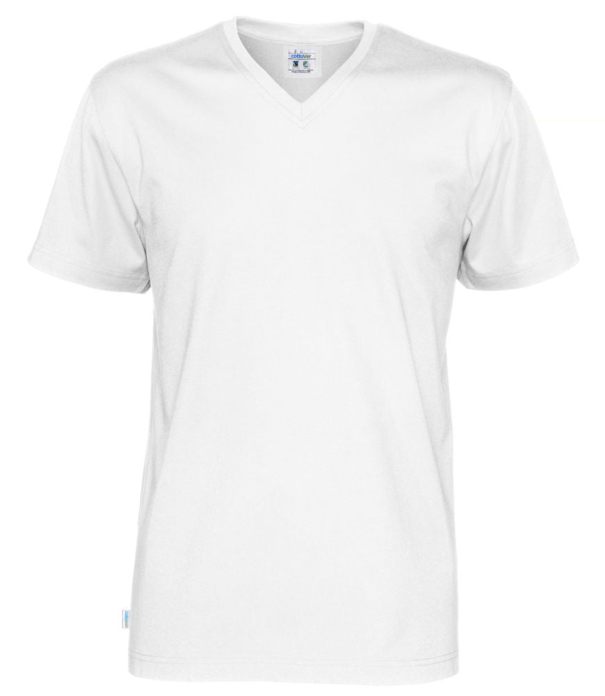 Cottover Mens Organic V Neck Tee Shirt. 100% Organic Cotton. 14 Colours. S-4XL - Tee Shirt - Logo Free Clothing