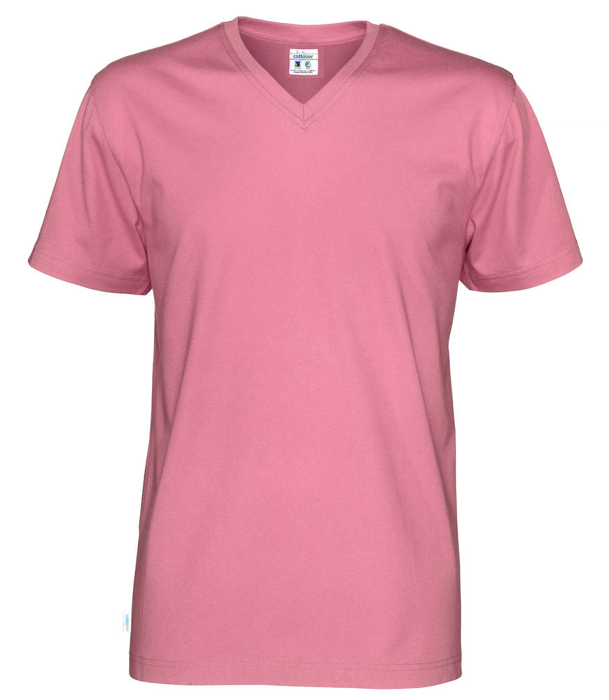 Cottover Mens Organic V Neck Tee Shirt. 100% Organic Cotton. 14 Colours. S-4XL - Tee Shirt - Logo Free Clothing