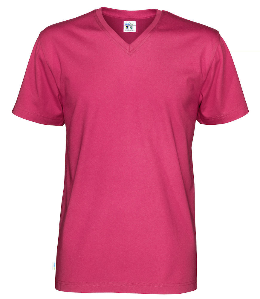 Cottover Mens Organic V Neck Tee Shirt. 100% Organic Cotton. 14 Colours. S-4XL - Tee Shirt - Logo Free Clothing