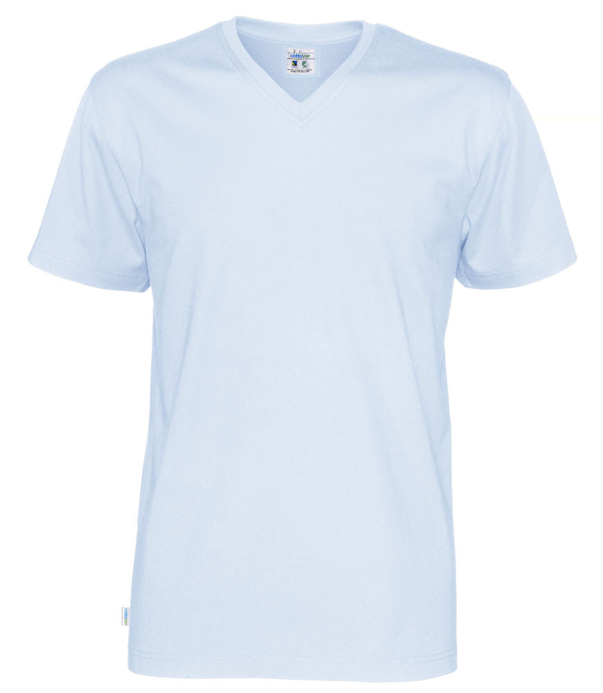 Cottover Mens Organic V Neck Tee Shirt. 100% Organic Cotton. 14 Colours. S-4XL - Tee Shirt - Logo Free Clothing