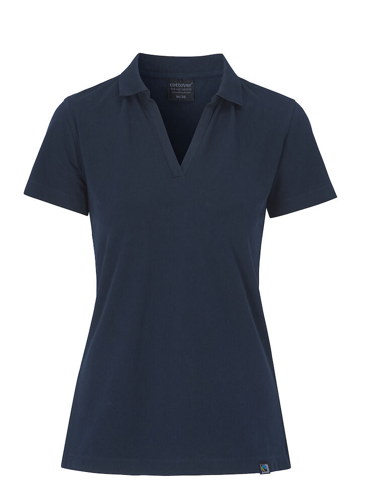 Cottover Organic Cotton Stretch Ladies Polo Shirt | Elastane | GOTS | Fairtrade | 3 Colours | XS-2XL - Polo Shirt - Logo Free Clothing