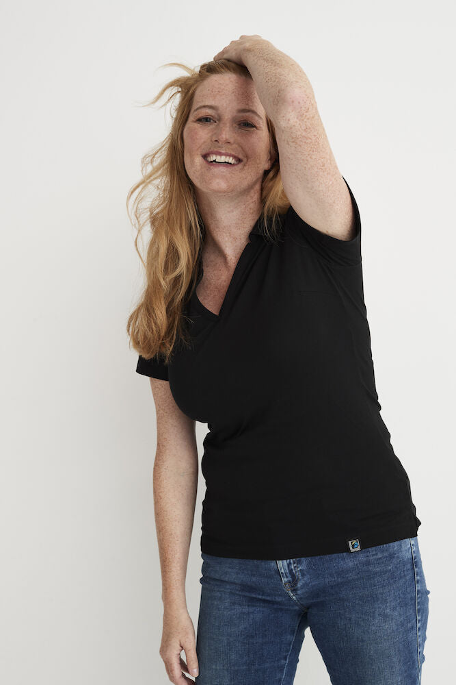Cottover Organic Cotton Stretch Ladies Polo Shirt | Elastane | GOTS | Fairtrade | 3 Colours | XS-2XL - Polo Shirt - Logo Free Clothing