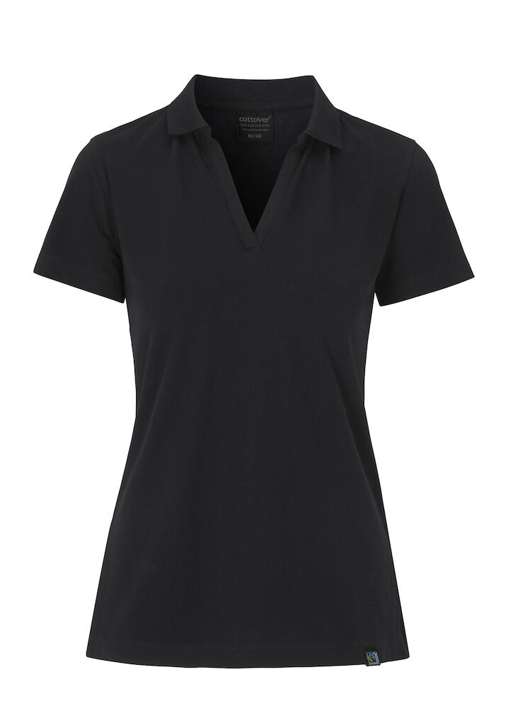 Cottover Organic Cotton Stretch Ladies Polo Shirt | Elastane | GOTS | Fairtrade | 3 Colours | XS-2XL - Polo Shirt - Logo Free Clothing