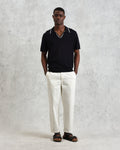 wax london men's Siena - Navy Fine Gauge Cotton Polo