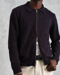 wax london men's Wayfarer - Navy Slub Cotton And Linen Cardigan