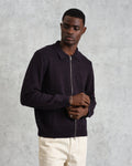 wax london men's Wayfarer - Navy Slub Cotton And Linen Cardigan