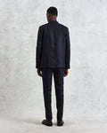 wax london men's Alp - Midnight Navy Linen Trousers