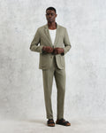 wax london men's Alp - Khaki Linen Trousers