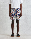 wax london men's Kurt - Red And Blue Spin Jacquard Shorts