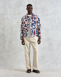 wax london men's Iggy - Red And Blue Spin Jacquard Jacket