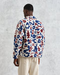 wax london men's Iggy - Red And Blue Spin Jacquard Jacket