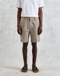 wax london men's Linton - Natural Chalk Stripe Shorts